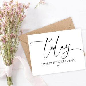 Groom Card From Bride On Our Wedding Day Stationery - Husband To Be Letter - Love Gift For Him From Wife - Marry You Vows - Today I Marry