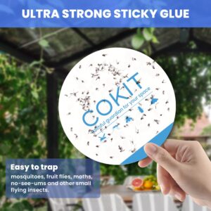 COKIT 12 Packs Glue Pads Flying Insect Trap Refill Indoors Bug Catcher Replacement Sticky Glue Boards for Gnats, Mosquitoes, Fruit Fly Traps Refills Glue Cards 4.3 Inches