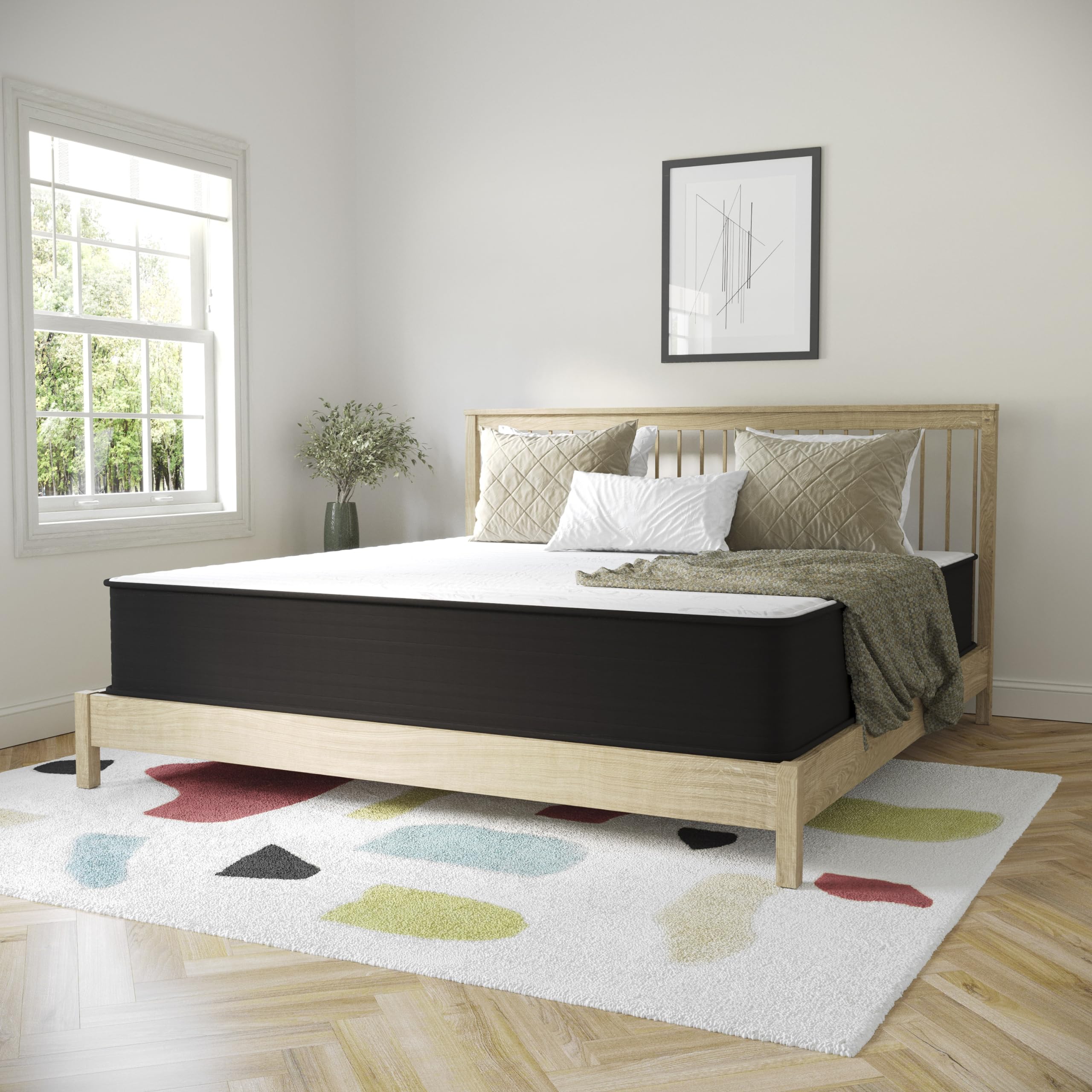 Flash Furniture Dream 12" Hybrid Spring and Foam Mattress in a Box, High Density Foam and Spring Hybrid Mattress, King