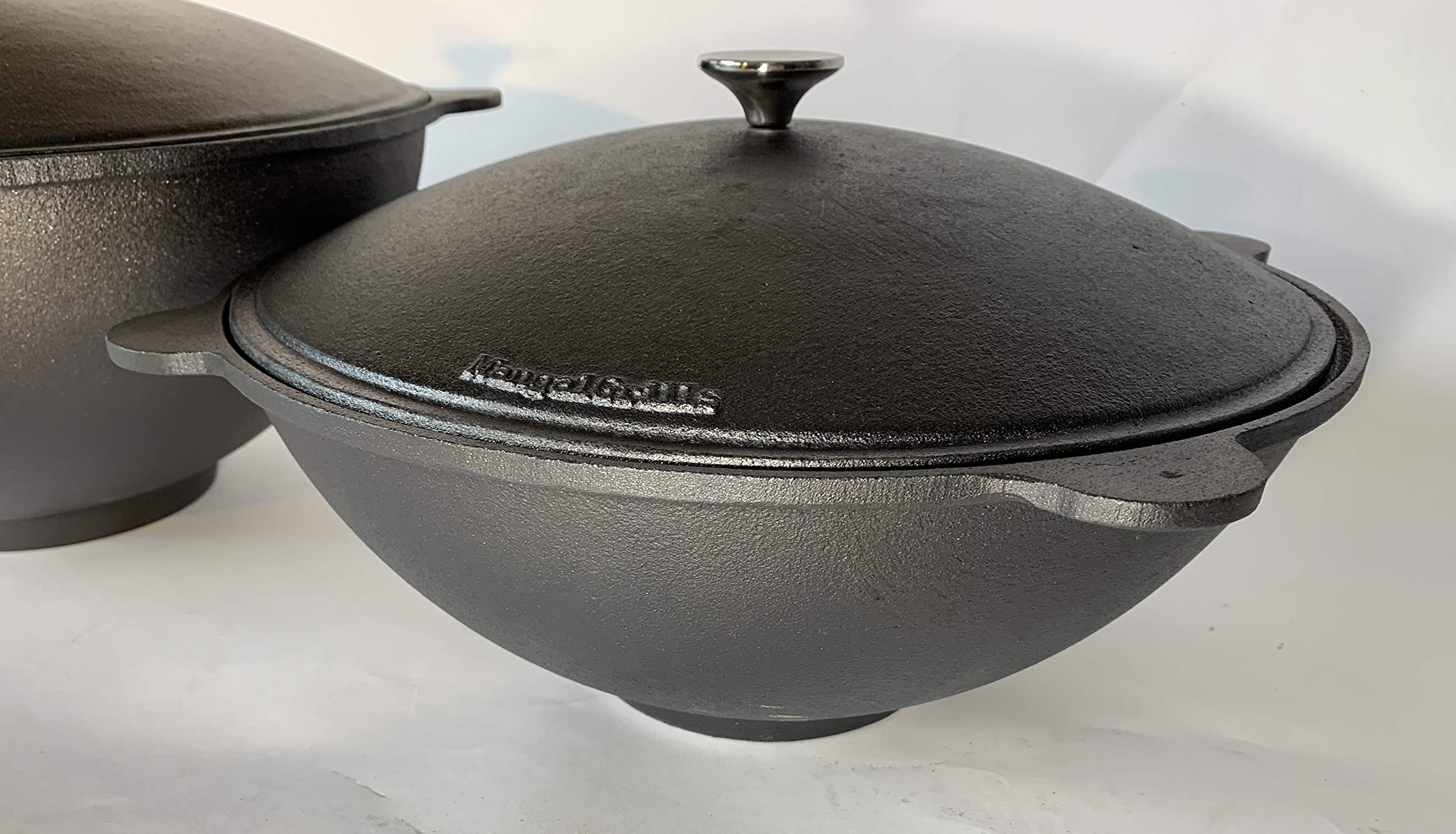 MangalGrills Kazan Cast Iron Cauldron Qazan Qozon Caldero Kadai Plov Pilaf Shorpa Uzbek Wok (15L-4Gal)