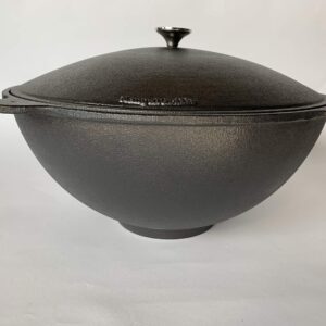 MangalGrills Kazan Cast Iron Cauldron Qazan Qozon Caldero Kadai Plov Pilaf Shorpa Uzbek Wok (15L-4Gal)