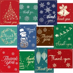 24 pack christmas foil thank you cards and envelopes blank inside christmas greeting note cards party supply