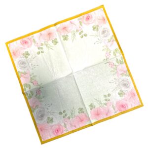 Oojmai 100 Flower Theme Paper Napkins Ideal for Weddings Engagement Bridal Baby Shower Birthday Party