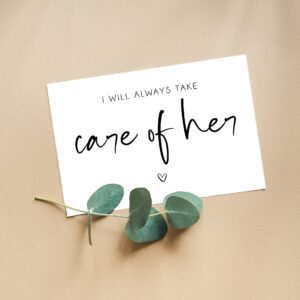 I Will Always Take Care Of Her Wedding Day Card To Parents In Law - Mother In Law Gift - Father Of The Bride Gifts - Mother Of The Bride