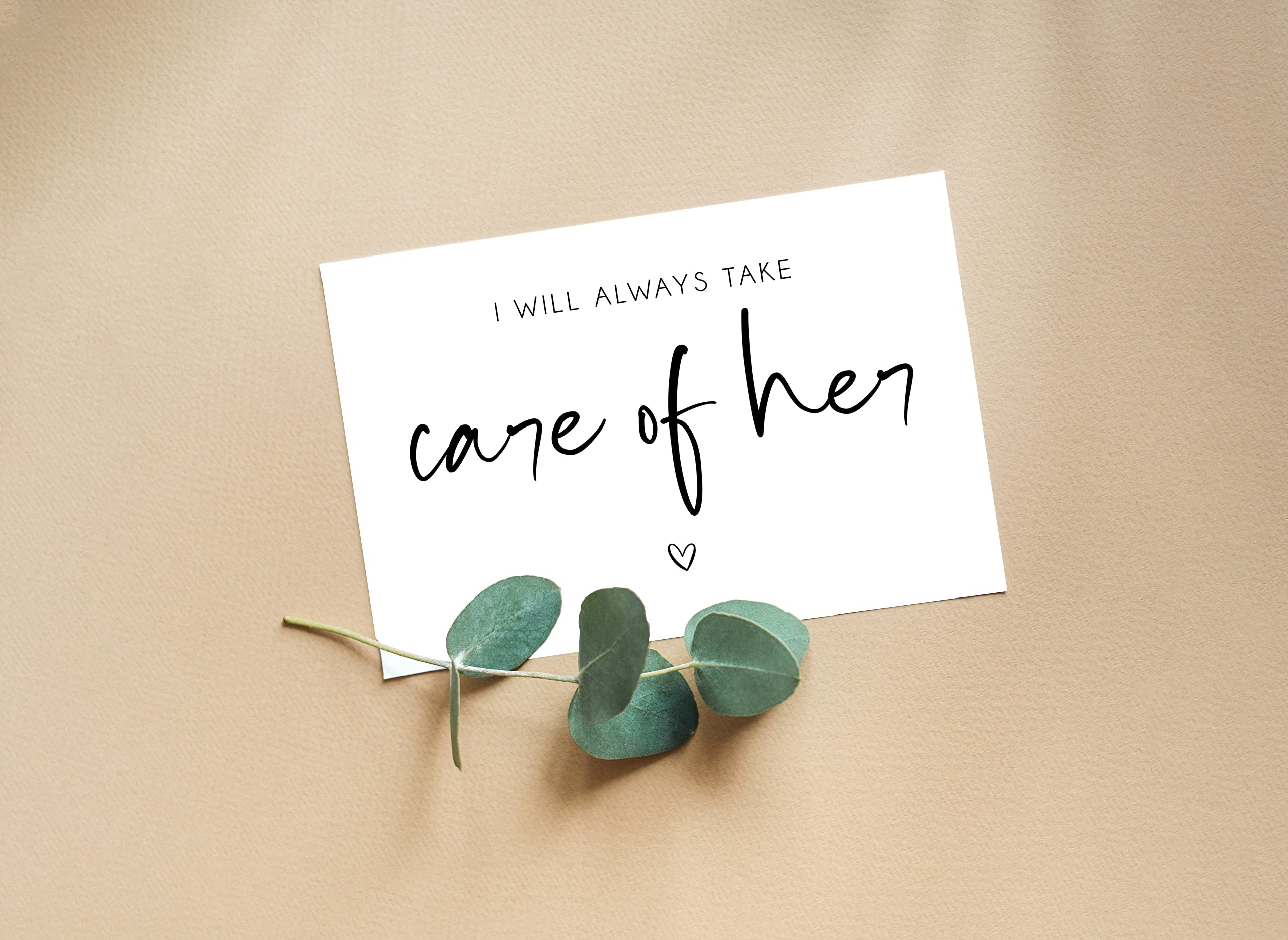 I Will Always Take Care Of Her Wedding Day Card To Parents In Law - Mother In Law Gift - Father Of The Bride Gifts - Mother Of The Bride