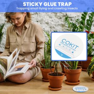 COKIT 12 Packs Glue Pads Flying Insect Trap Refill Indoors Bug Catcher Replacement Sticky Glue Boards for Gnats, Mosquitoes, Fruit Fly Traps Refills Glue Cards 4.3 Inches