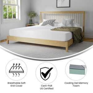 Flash Furniture Jasmine 8 Inch Green Tea Memory Foam Mattress - Charcoal Infused - Supportive Pressure Relief - CertiPUR-US Certified Foam - King Mattress in a Box