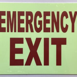 Photoluminescent EMERGENCY EXIT SIGN/GLOW IN THE DARK emergency EXIT SOUND SIGN (ALUMINIUM, 12X10 INCH,HEAVY DUTY, RUST FREE)