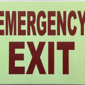 Photoluminescent EMERGENCY EXIT SIGN/GLOW IN THE DARK emergency EXIT SOUND SIGN (ALUMINIUM, 12X10 INCH,HEAVY DUTY, RUST FREE)