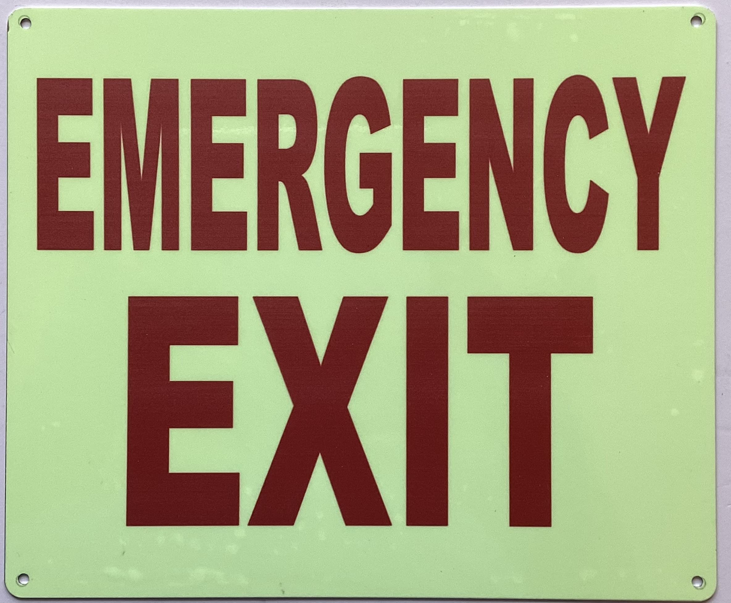 Photoluminescent EMERGENCY EXIT SIGN/GLOW IN THE DARK emergency EXIT SOUND SIGN (ALUMINIUM, 12X10 INCH,HEAVY DUTY, RUST FREE)