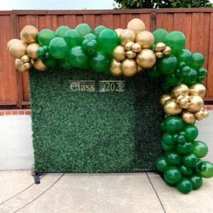 Kelfara Green Gold Balloons 50Pcs 12 inch Metallic Gold Confetti Latex Balloon Kit with Gold Ribbons for Christmas Birthday Party Bridal Shower Wedding Engagement Anniversary Prom Decorations