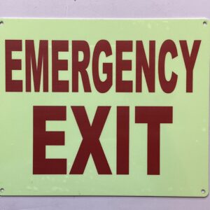 Photoluminescent EMERGENCY EXIT SIGN/GLOW IN THE DARK emergency EXIT SOUND SIGN (ALUMINIUM, 12X10 INCH,HEAVY DUTY, RUST FREE)