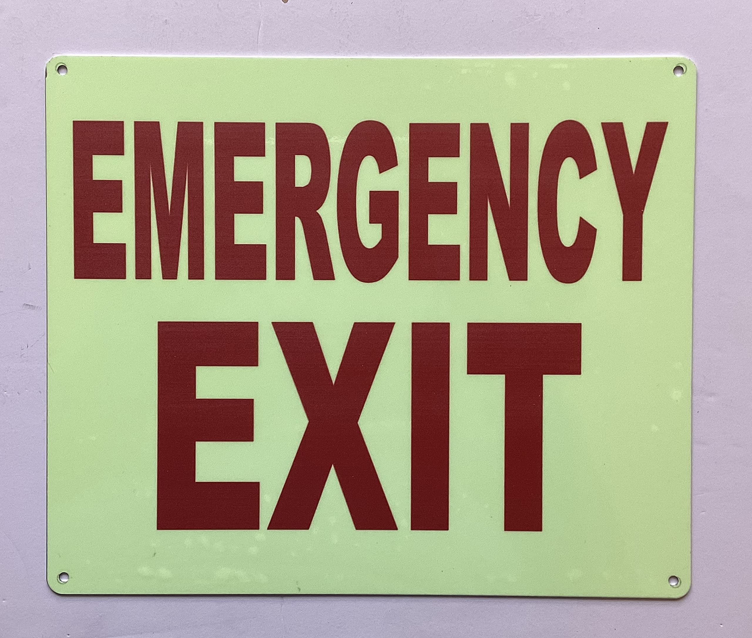 Photoluminescent EMERGENCY EXIT SIGN/GLOW IN THE DARK emergency EXIT SOUND SIGN (ALUMINIUM, 12X10 INCH,HEAVY DUTY, RUST FREE)