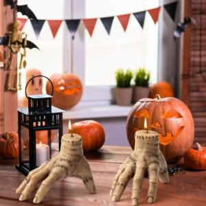 Eartim Halloween Scary Thing Hand Candle, Realistic Creepy Severed Hand Candle Table Decor, Family Thing Hand, Thing Hand Candle for Fans, Scars Hand Halloween Props Thanksgiving Christmas Prank Gift