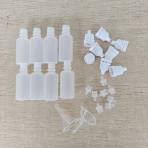 Roshtia 200 Pcs 15ml Plastic Dropper Bottles Plastic Eye Dropper Bottle Empty Squeezable Eye Dropper with Screw Cap Liquid Dropper Bottles with 10 Funnels for Eye Drops Oils Paints Saline Solution