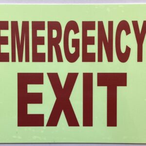 Photoluminescent EMERGENCY EXIT SIGN/GLOW IN THE DARK emergency EXIT SOUND SIGN (ALUMINIUM, 12X10 INCH,HEAVY DUTY, RUST FREE)