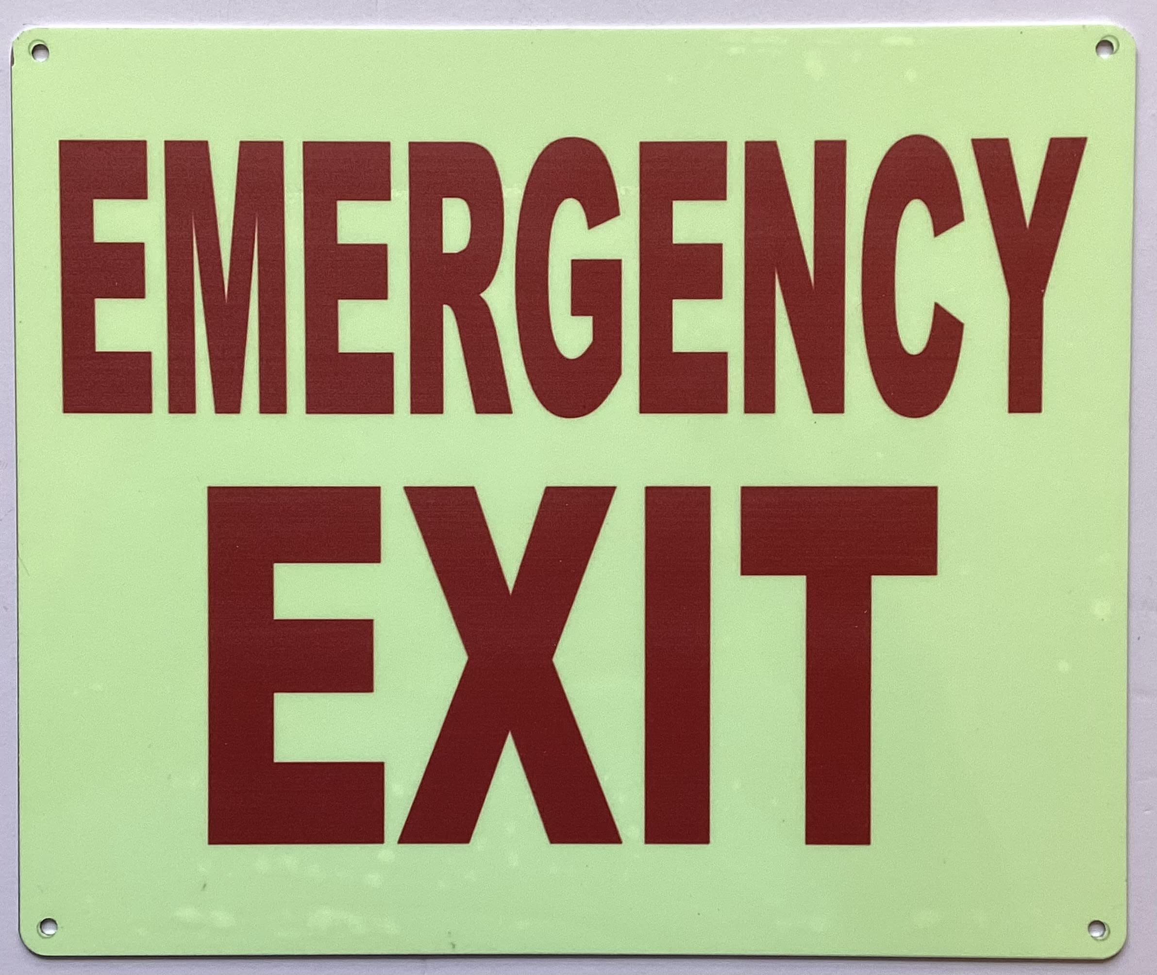 Photoluminescent EMERGENCY EXIT SIGN/GLOW IN THE DARK emergency EXIT SOUND SIGN (ALUMINIUM, 12X10 INCH,HEAVY DUTY, RUST FREE)