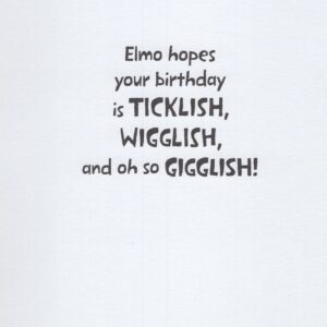 Heartline Elmo Happy 1st First Birthday Card (Age 1) - Elmo Hopes Your Birthday is TICKLISH, WIGGLISH, and oh so GIGGLISH!