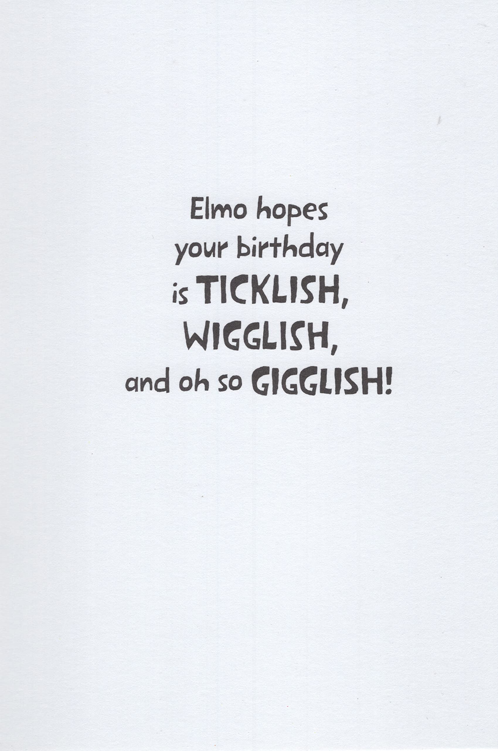 Heartline Elmo Happy 1st First Birthday Card (Age 1) - Elmo Hopes Your Birthday is TICKLISH, WIGGLISH, and oh so GIGGLISH!