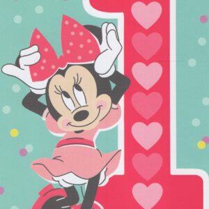 Minnie Mouse Happy 1st Birthday Card - Made in USA - Includes Envelope