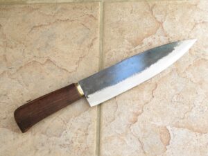 crude - 8 inch premium chef knife, carbon steel, forged and sharp !