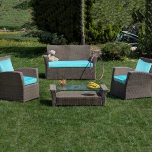 Geetery 5 Pcs Outdoor Cushion Covers Outdoor Patio Cushions Pillow Replacement Covers for Seat and Back Outdoor Cushion Slipcovers for Sectional Rattan Sofa Patio Furniture Cushion Covers for Couch