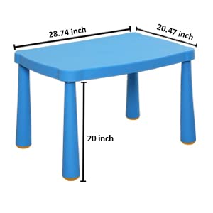 Domi Kids Table,Plastic Children Activity Rectangular Table for School,Home,Play,Reading Dining,Kindergarten(Enlarge Size)