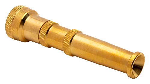 Rain Bird HENZLB5ADJ 5" Solid Brass Garden Hose End Water Nozzle, Lead-Free, Twist Adjustable Spray