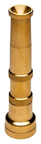 Rain Bird HENZLB5ADJ 5" Solid Brass Garden Hose End Water Nozzle, Lead-Free, Twist Adjustable Spray