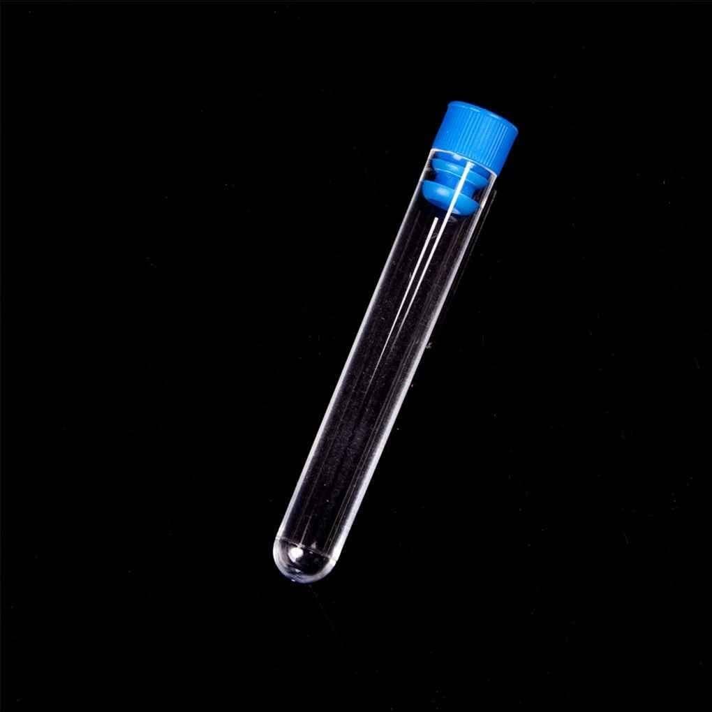 PULABO 10 Pieces Reusable Plastic Test Tubes Rimless Caps Lab Extinguishing Test Tubes Eco-Friendly Friendly Test Tubes Colour Random Popular