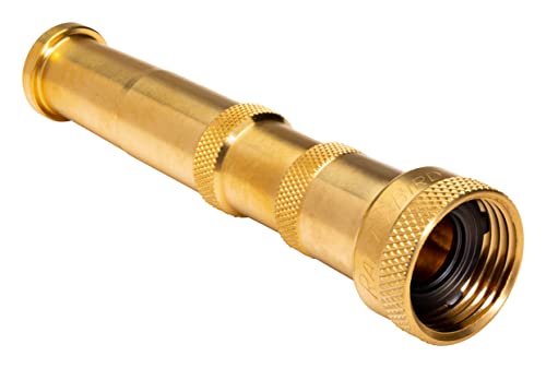 Rain Bird HENZLB5ADJ 5" Solid Brass Garden Hose End Water Nozzle, Lead-Free, Twist Adjustable Spray