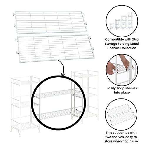 Convenience Concepts Xtra Storage Shelf Deluxe Metal Extension Set of 2, White