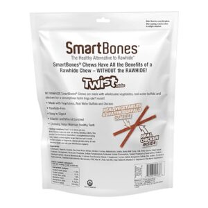 Smartbones Twist Sticks with Water Buffalo 50 Count, Rawhide-Free Chews for Dogs