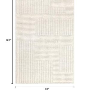 nuLOOM Dorene Contemporary High-Low Striped Wool Area Rug, 8x10, Ivory