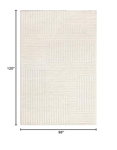 nuLOOM Dorene Contemporary High-Low Striped Wool Area Rug, 8x10, Ivory