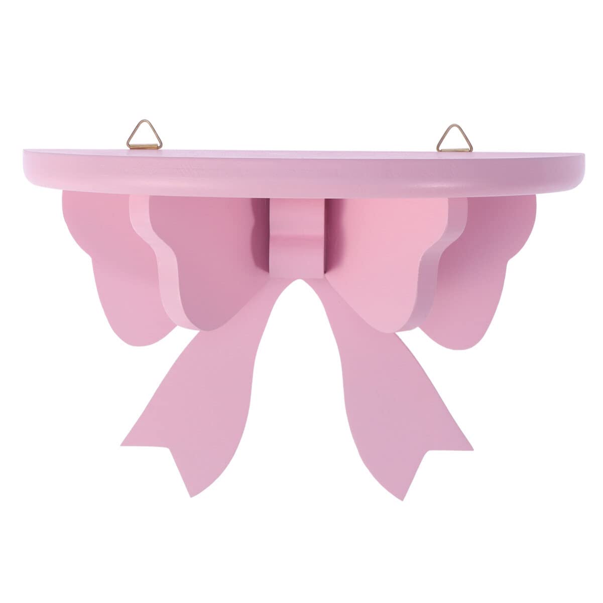 DOITOOL Wooden Floating Shelves Wall Mounted Butterfly Semicircle Wall Shelf Home Decoration Rack, Nordic Style Decorative Shelves for Bedroom, Living Room, Kitchen, Office (Pink)