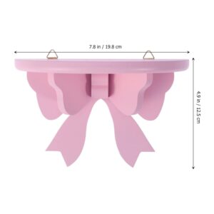 DOITOOL Wooden Floating Shelves Wall Mounted Butterfly Semicircle Wall Shelf Home Decoration Rack, Nordic Style Decorative Shelves for Bedroom, Living Room, Kitchen, Office (Pink)