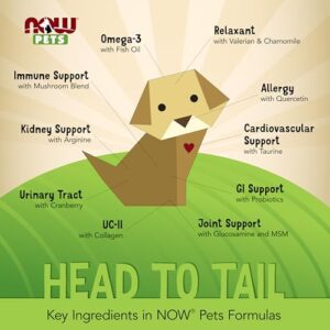 NOW Foods® Pets, UC-II® Advanced Joint Mobility for Dogs and Cats, Veterinarian formulated, Help Maintain Cartilage and Connective Tissue*, 60 Chewable Tablets (60 Grams)