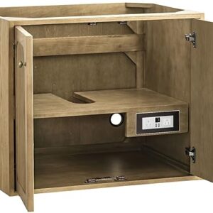 James Martin Vanities 545-V30 Laurent 30" Free Standing or Wall Mounted Single Basin Ash Wood Vanity Cabinet Only with USB Port and Electrical Outlet - Light Oak