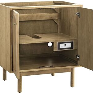 James Martin Vanities 545-V30 Laurent 30" Free Standing or Wall Mounted Single Basin Ash Wood Vanity Cabinet Only with USB Port and Electrical Outlet - Light Oak