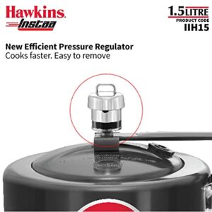 HAWKINS 1.5 Litre Instaa Pressure Cooker, Induction Inner Lid Cooker, Tall Body Hard Anodised Cooker, Best Black Cooker, Black (IIH15)