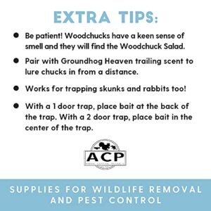 Animal Control Products Woodchucks Deluxe Variety Pack | Woodchuck Salad Paste Bait 8oz & Groundhog Heaven Trailing Scent 5oz for Woodchucks Groundhogs Rabbits