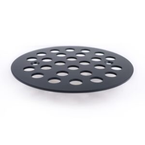 Poyde 4-1/4 Inch Screw-in Round Floor Drain Cover Replacement Shower Drainer Grates (Black)