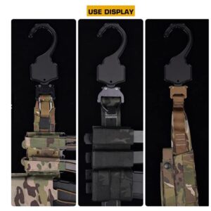 Tactical Belt Hanger Closet Belt Organizer Belt Holder, Belt Storage for Men or Women Best Way to Hang Quick Release Buckle Belts (Black 2pc)