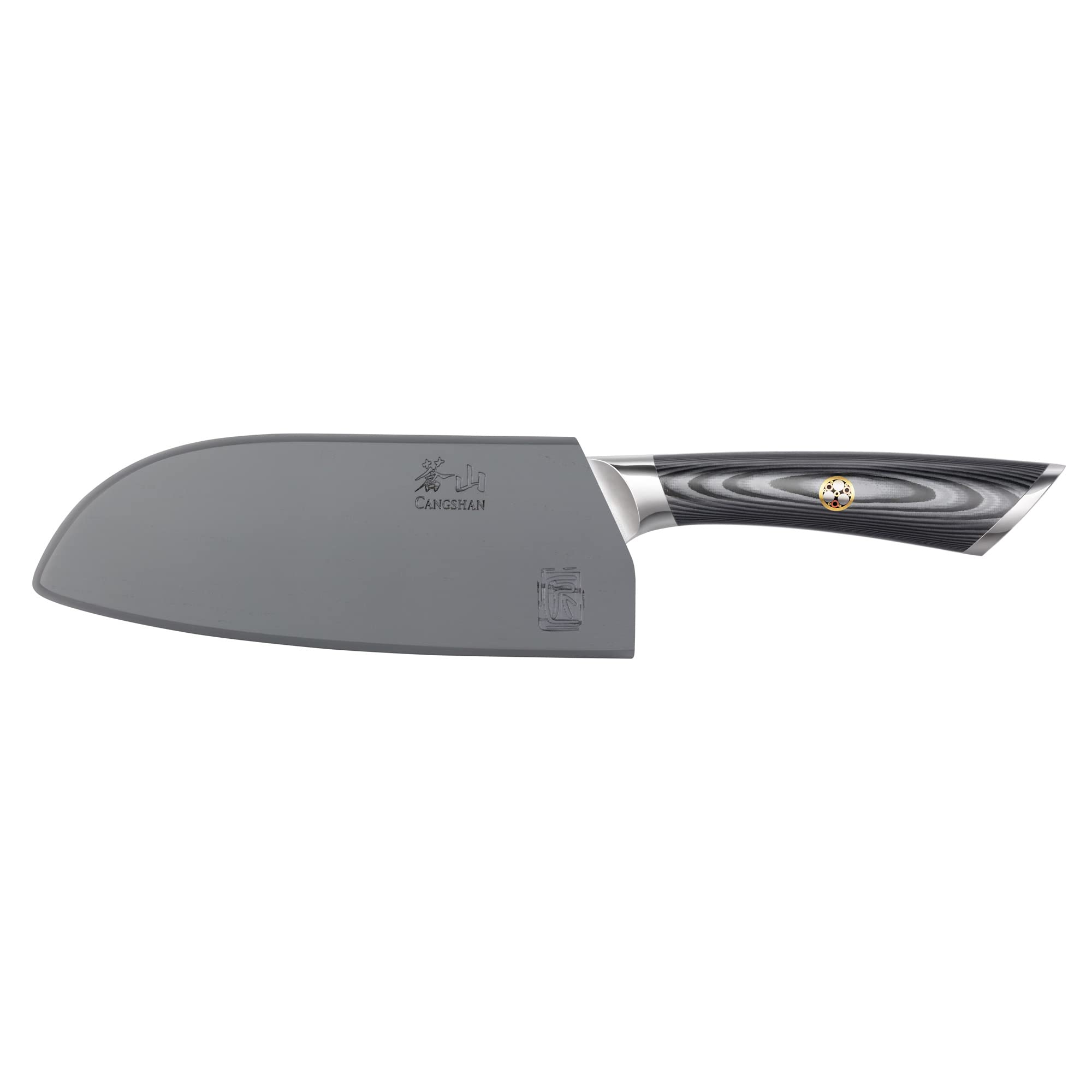 Cangshan NAKA Series 6-inch Santoku Knife with Sheath, Forged X-7 Damascus Steel, 503107