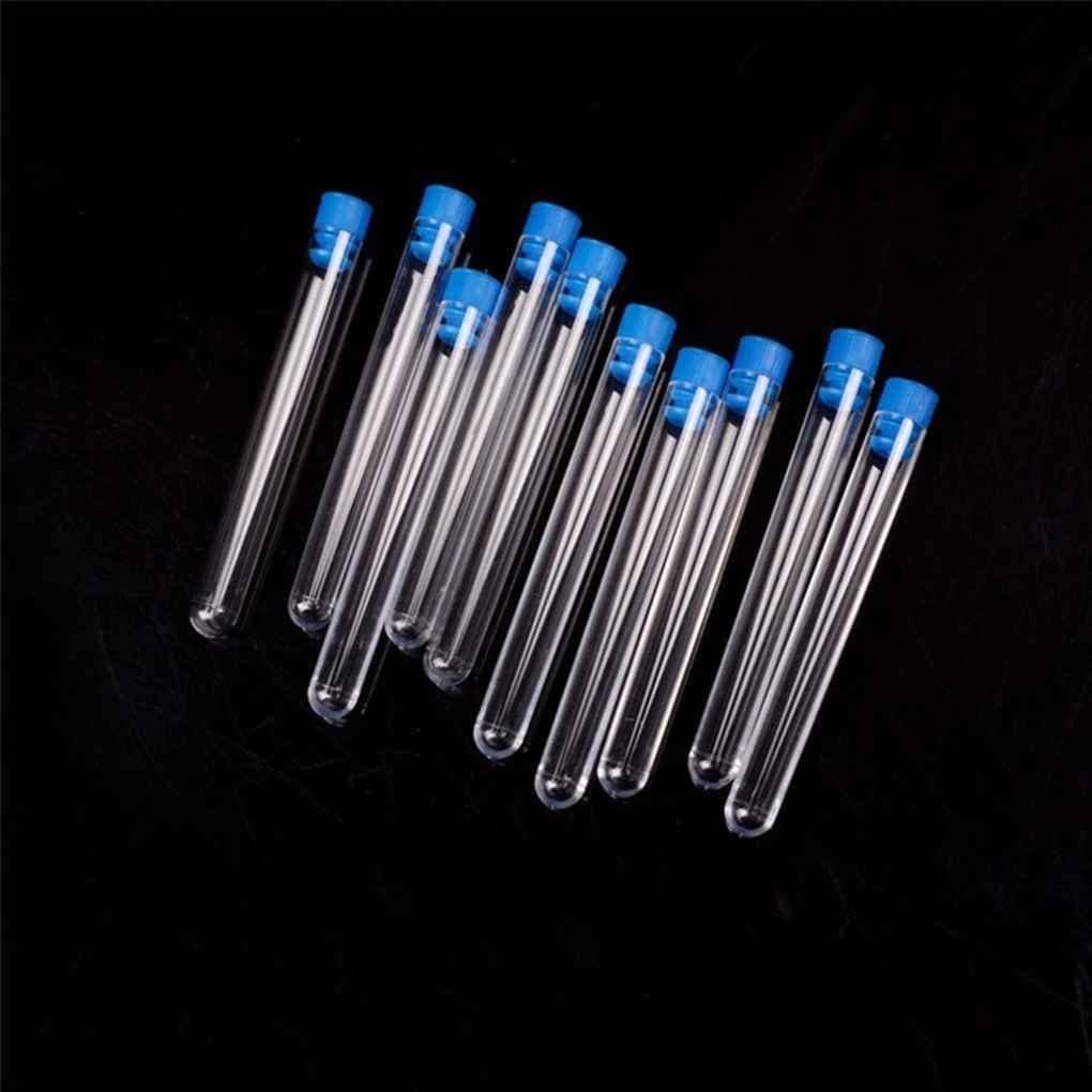 PULABO 10 Pieces Reusable Plastic Test Tubes Rimless Caps Lab Extinguishing Test Tubes Eco-Friendly Friendly Test Tubes Colour Random Popular