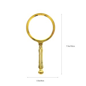 Gold Plated Magnifying Glass Portable Magnifying Lens Metal Magnifying Glass Hand Held Magnifying Glass Detective Kit Golden Magnifying Glass