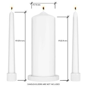 Unity Candles for Wedding, Unity Set, Custom and Personalized Pillar and Taper Candles, Unscented White Premium Wax, Religious and Wedding Ceremony, Special Events