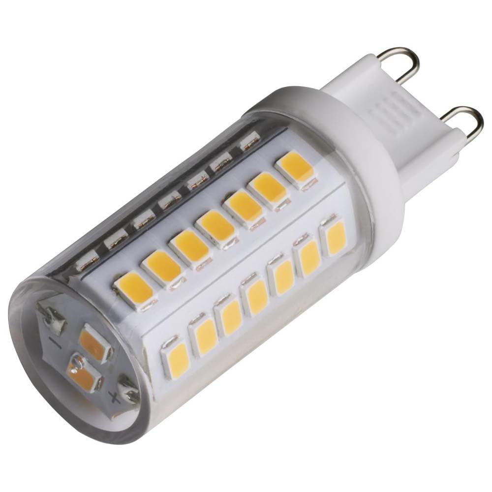 Satco S11234 5W/LED/G9/830/CL/120V/DIM – 5 Watt JCD LED; G9 Base; Clear Finish; 3000K; Soft White; 120 Volt; T4 Shape; 40W HID Equivalent; 2.13" MOL; Dimmable for Various Lighting Applications