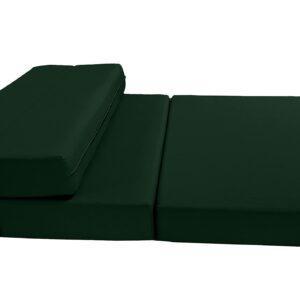 D&D Futon Furniture Portable Folding Bed Mattress, Studio Guest Beds, RV Mattresses, High Density Foam (Hunter Green, 6 x 48 x 80)